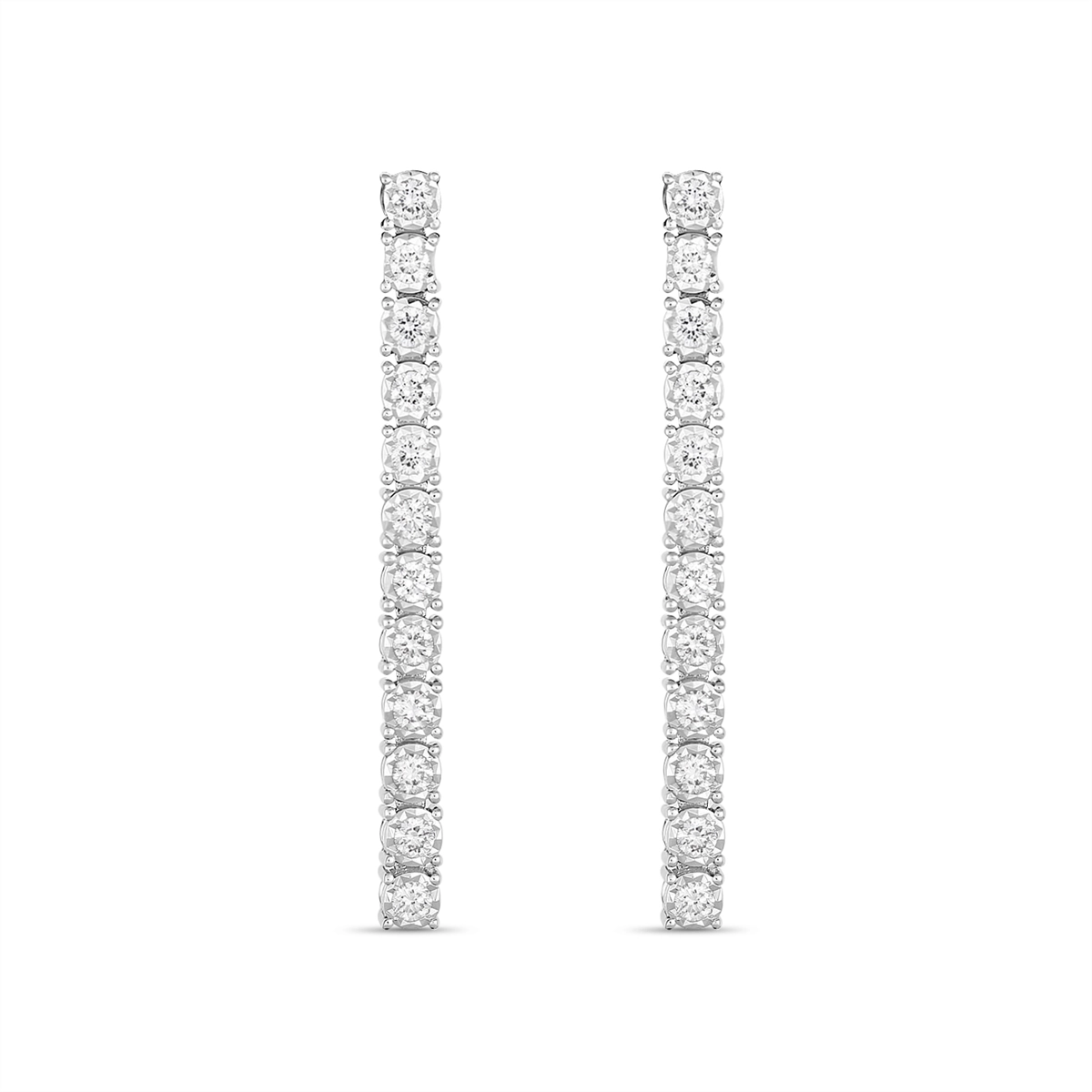 14K White Gold Diamond Drop Earrings