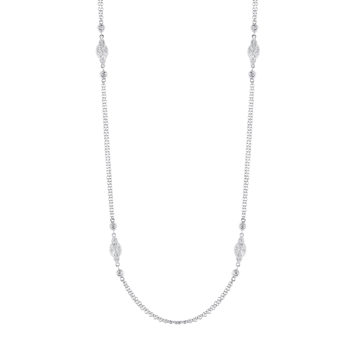 14K White Gold Diamond Necklace