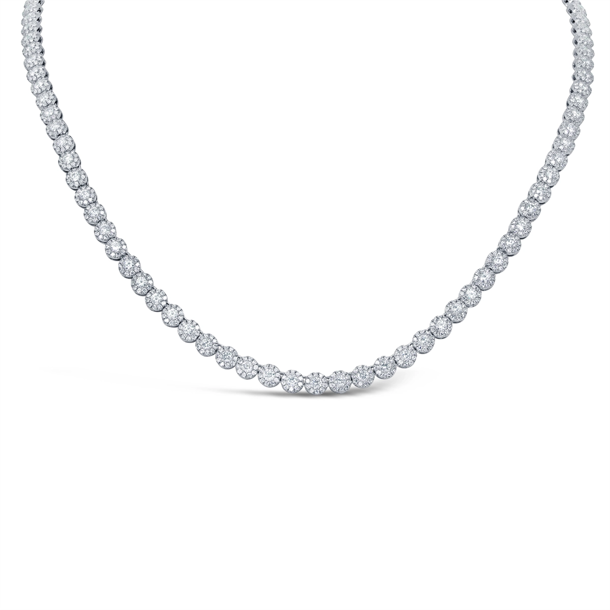 14K White Gold Diamond Necklace