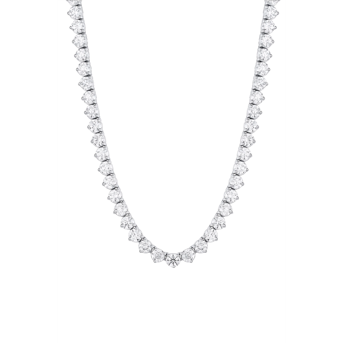 14K White Gold Diamond Tennis Necklace