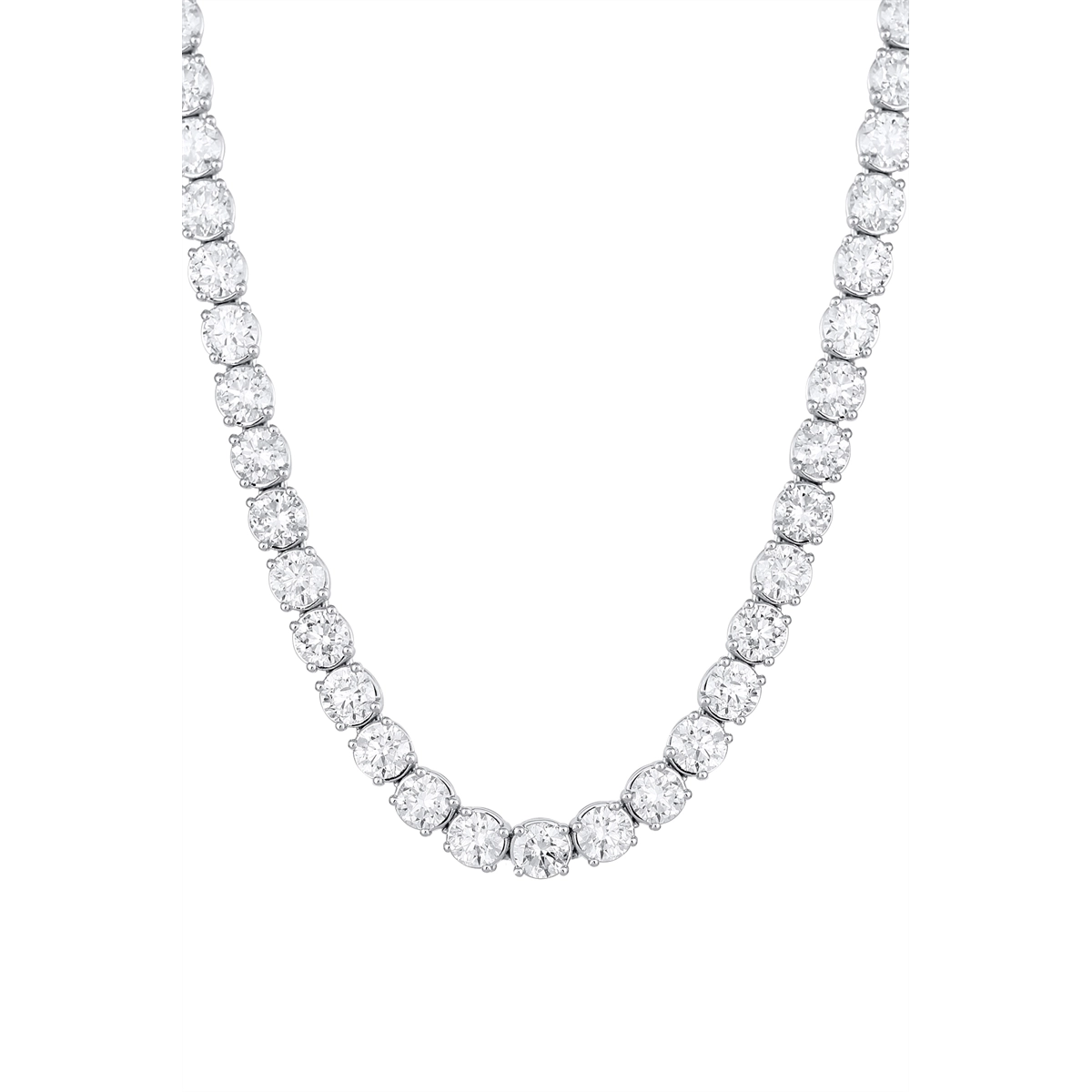 14K White Gold Diamond Tennis Necklace