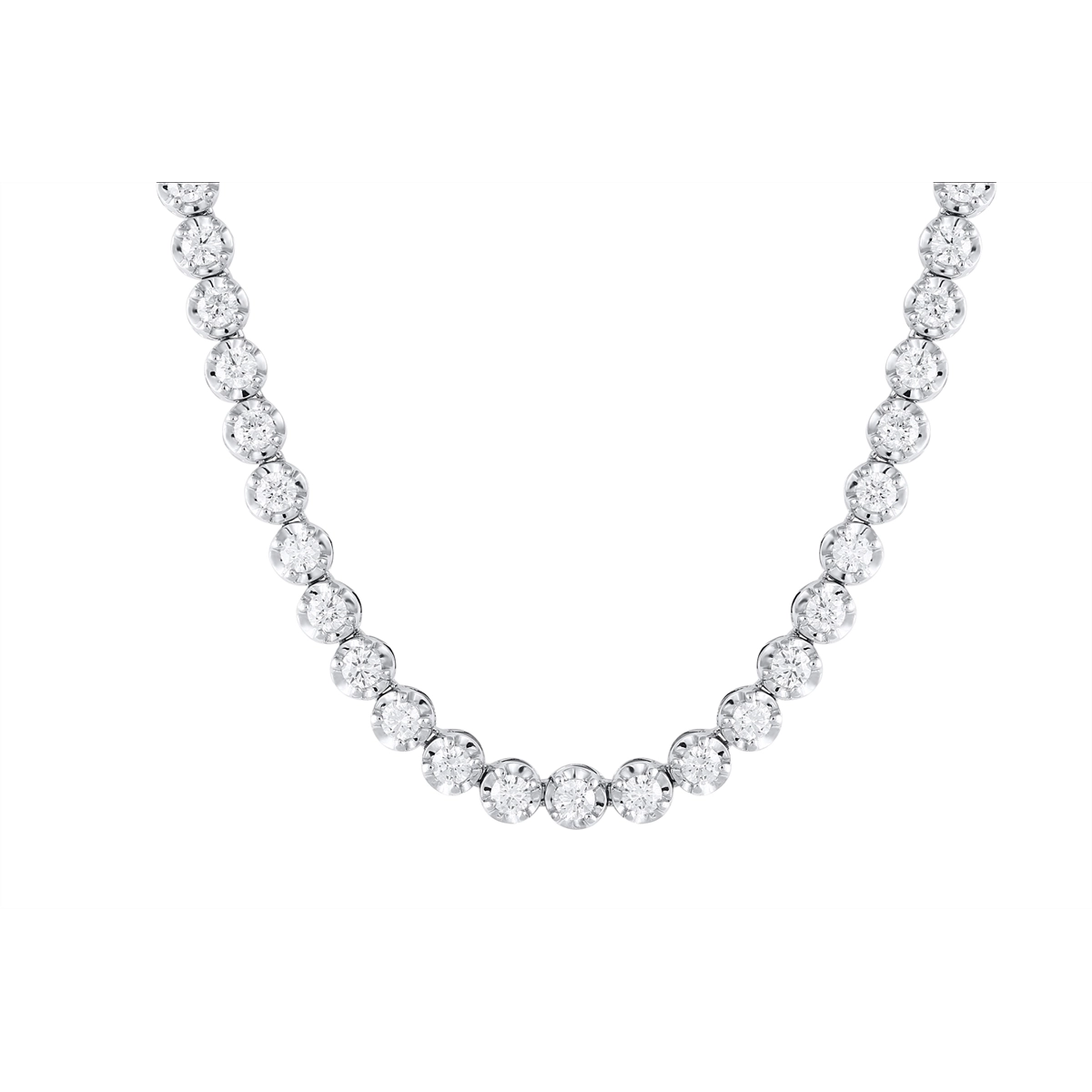 14K White Gold Diamond Tennis Necklace