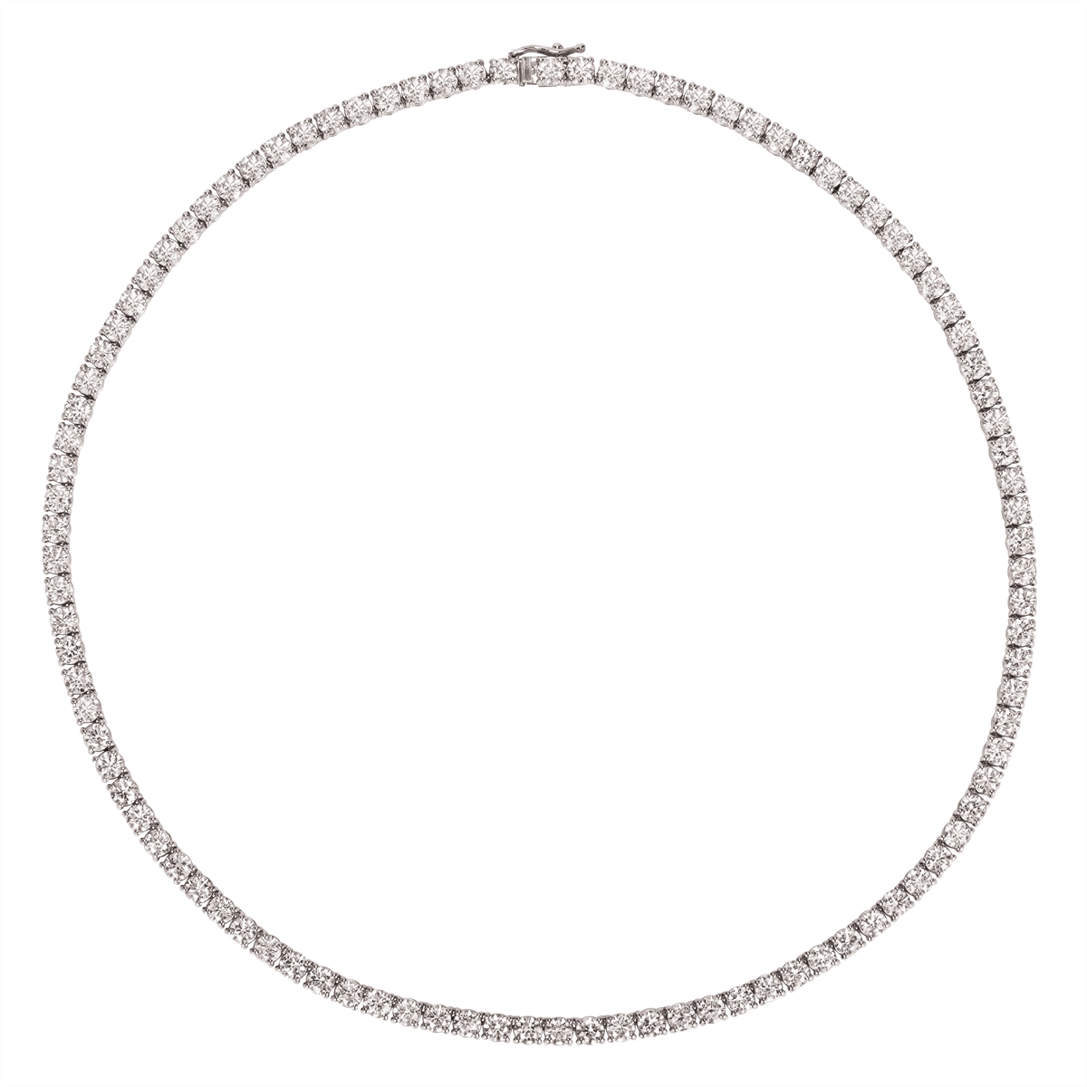 14K White Gold Diamond Tennis Necklace