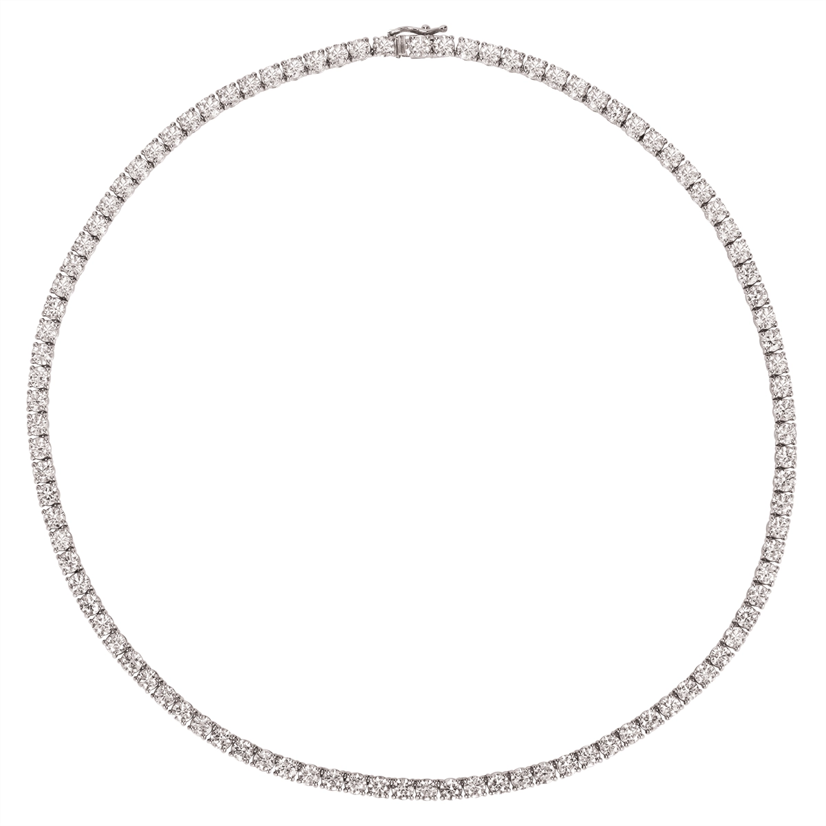 14K White Gold Diamond Tennis Necklace