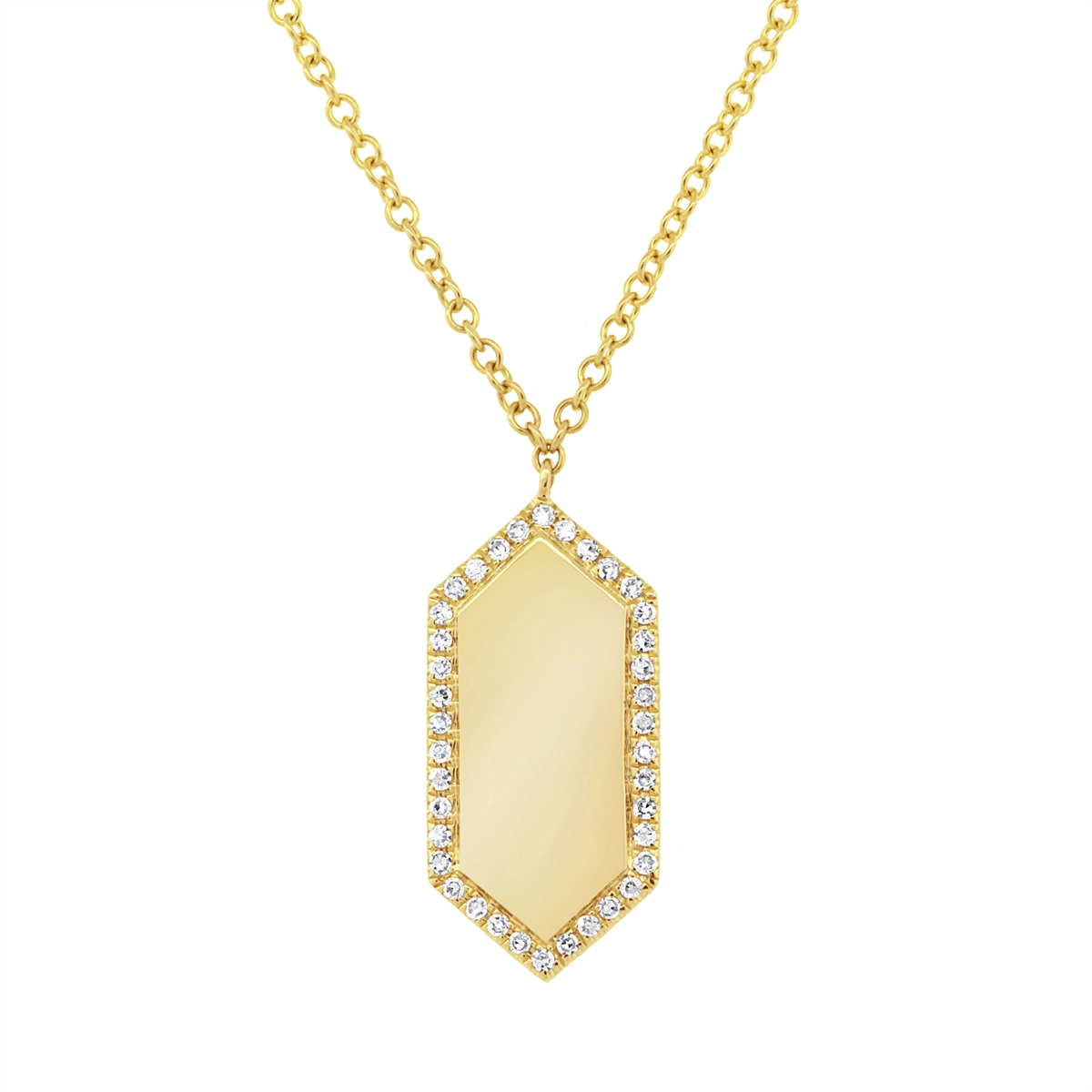 14K Yellow Gold Diamond Bar Necklace