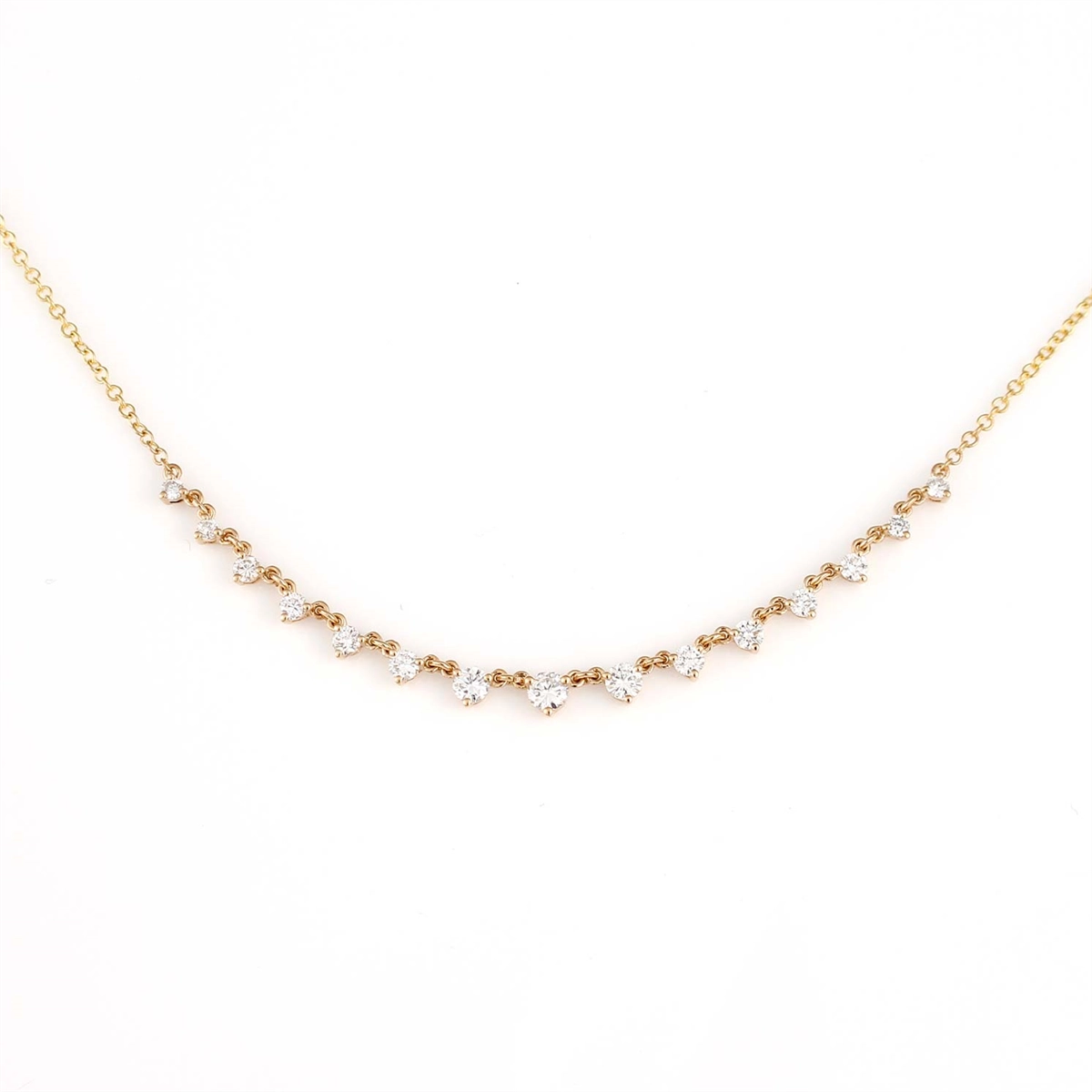 14K Yellow Gold Gradual Diamond Necklace