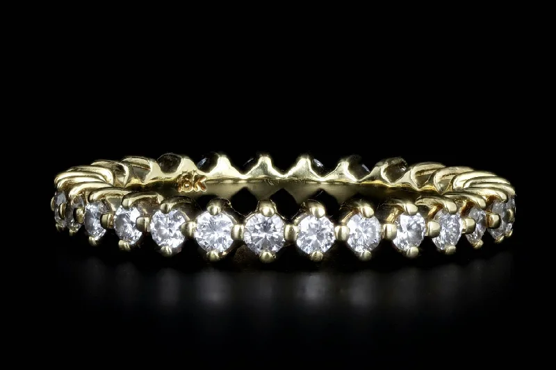 18K Yellow Gold 0.50 Carat Total Weight Diamond Round Eternity Band