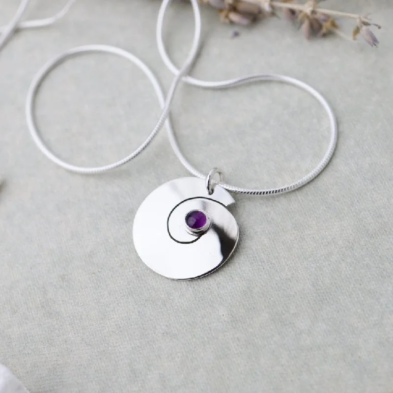 Swirl Pendant with Amethyst