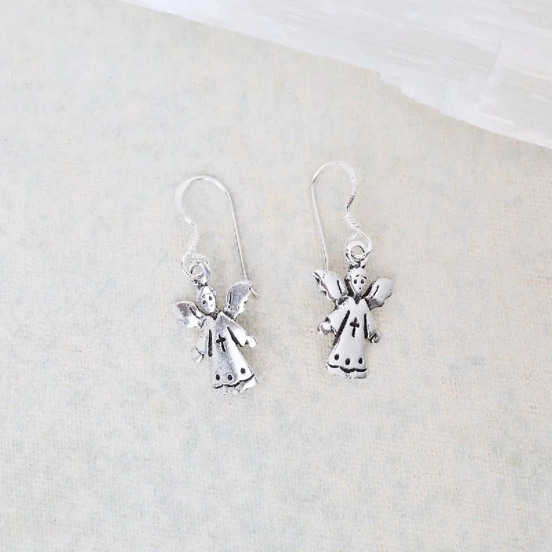 Sterling Silver Angel Drop Earrings