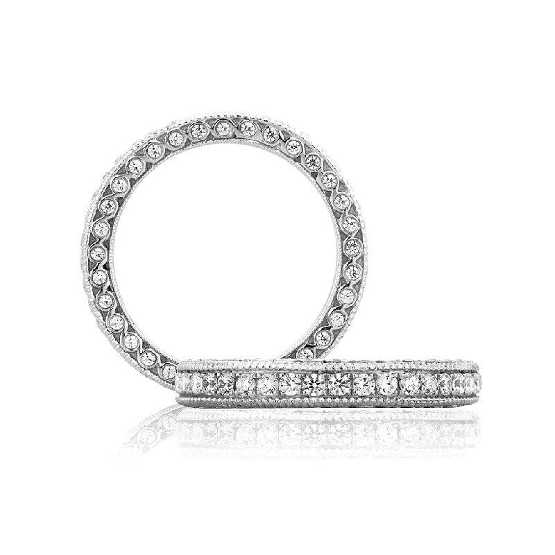 A. Jaffe Art Deco Eternity Diamond Wedding Band in White Gold