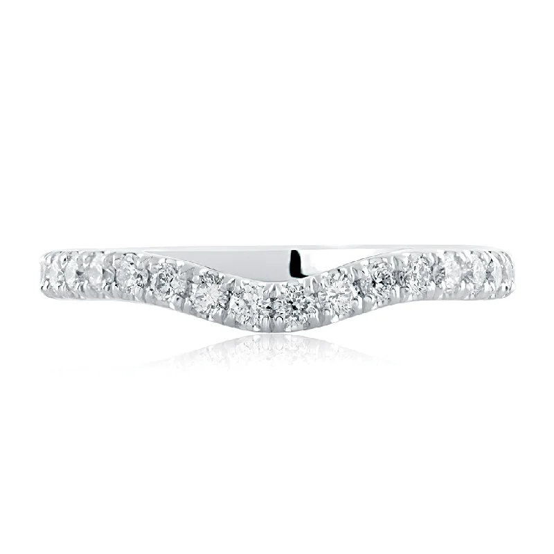 A. Jaffe Contour Diamond Wedding Band in White Gold