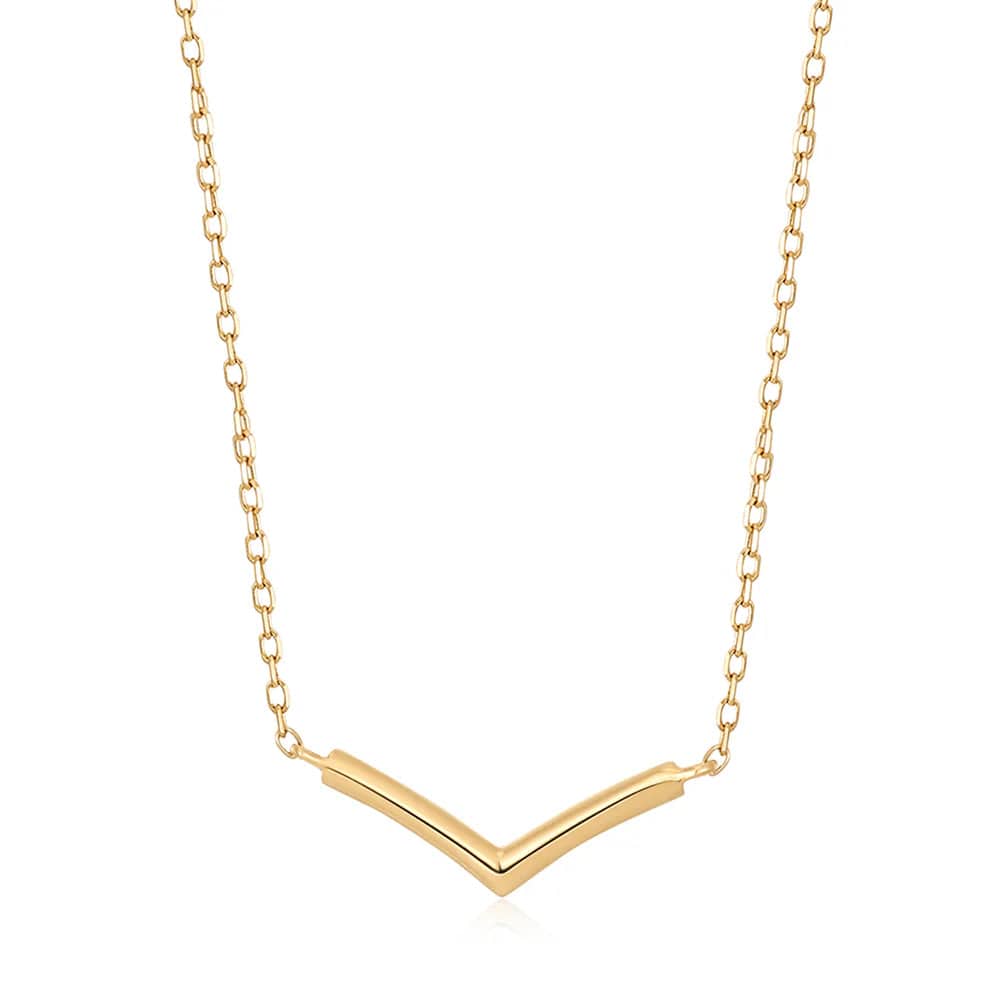 Laurel Gold Wishbone Necklace