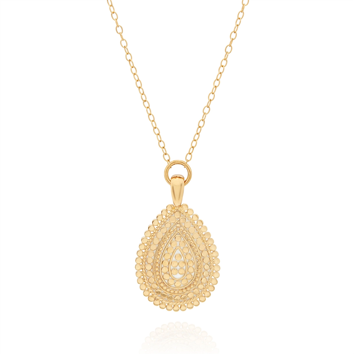 Anna Beck Medium Scalloped Drop Pendant Necklace, 18-20 inch - Gold Plated