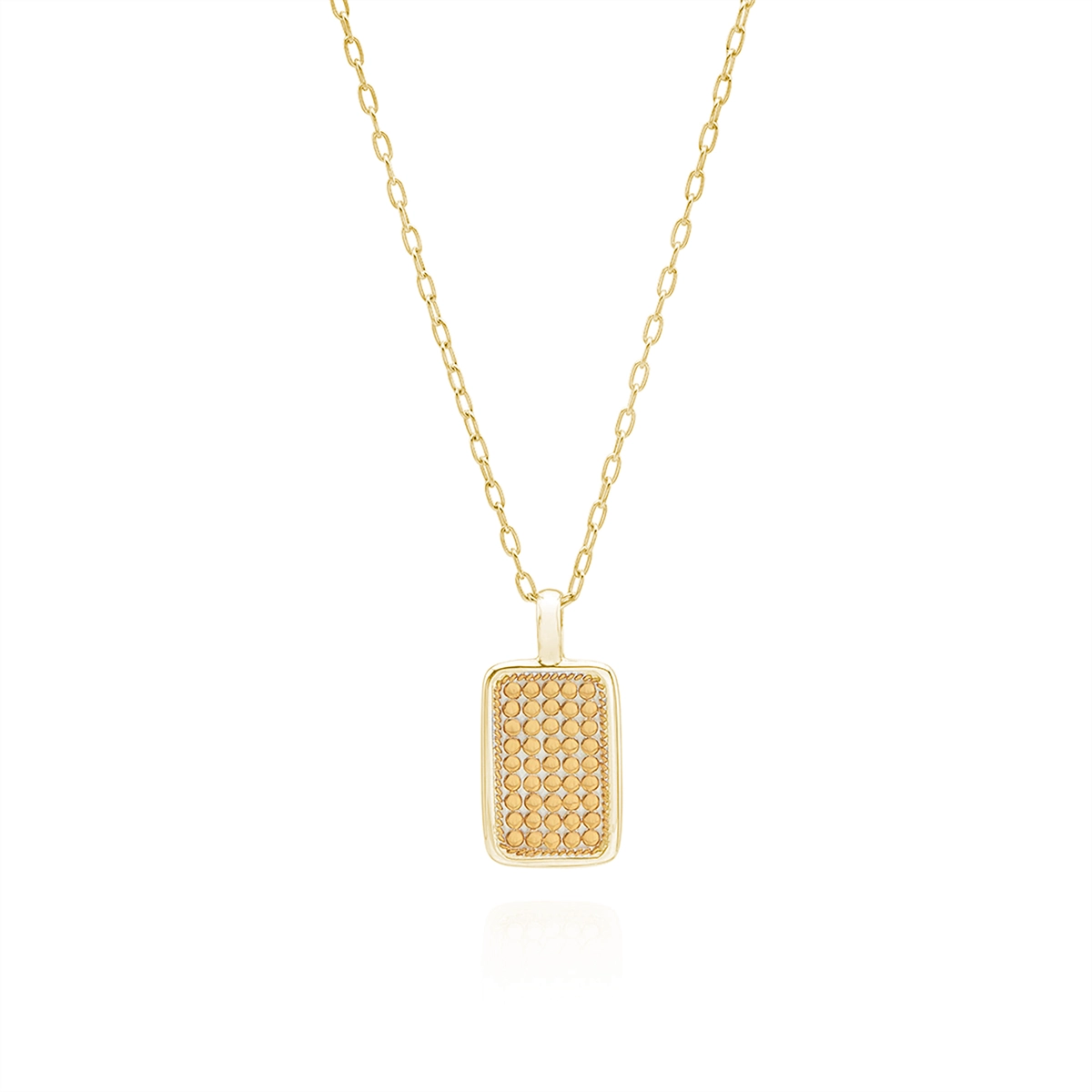 Anna Beck Rectangular Engravable Pendant Necklace, 16-18 inch - Gold Plated