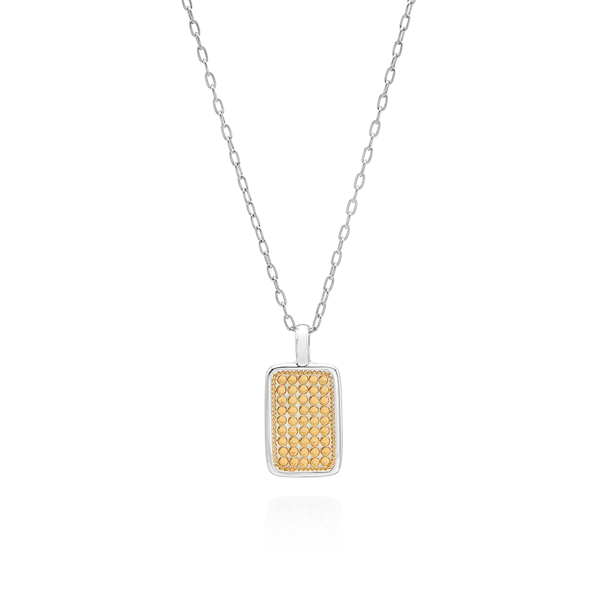 Anna Beck Rectangular Engravable Pendant Necklace, 16-18 inch - Gold Plated