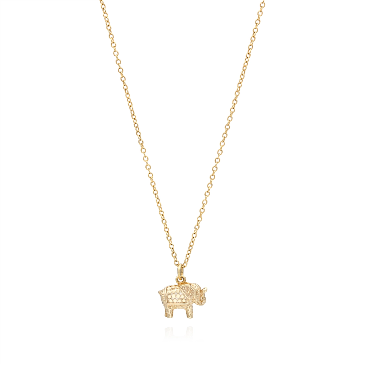 Anna Beck Small Elephant Charm Necklace, 16-18 inch - Gold Plated