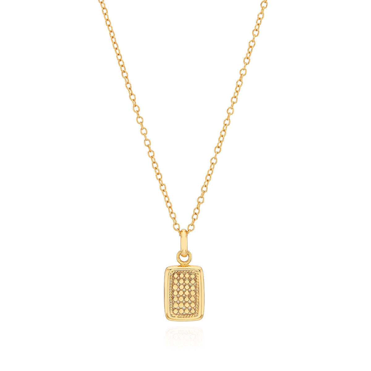 Anna Beck Small Rectangular Pendant Necklace, 16-18 inch - Gold Plated