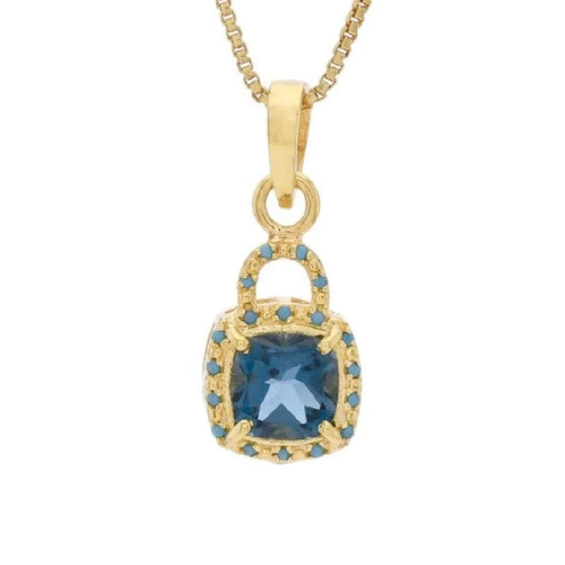 Topaz and Turquoise Pendant Necklace