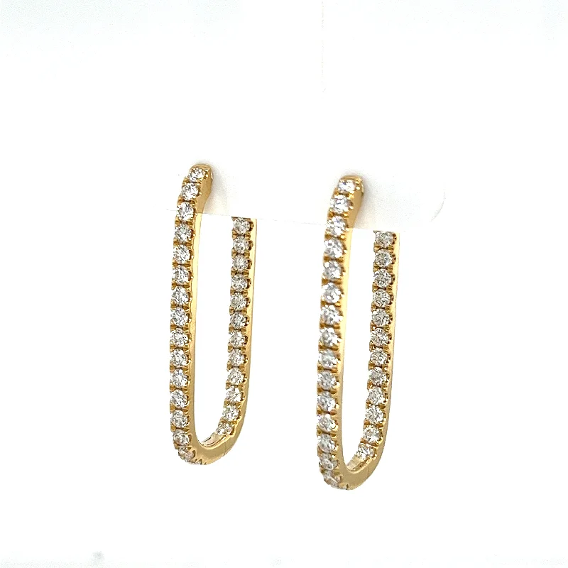 Bremer Jewelry Round Large Hoop Diamond Earrings in 18K Yellow Gold (1.52ctw)