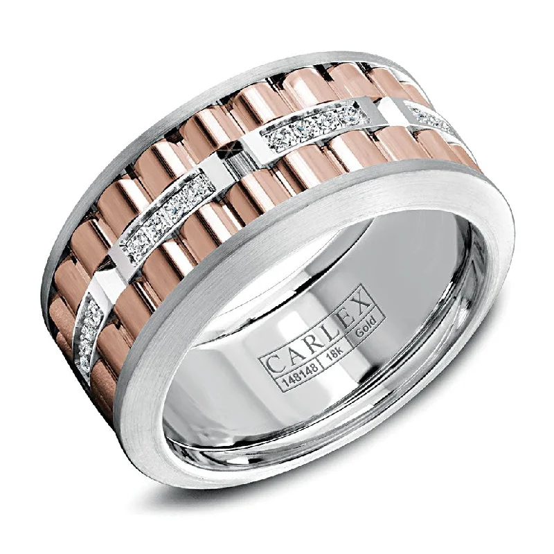 Carlex Anniversary/Eternity Wedding Ring in 18K Rose/White Gold (0.20ctw)