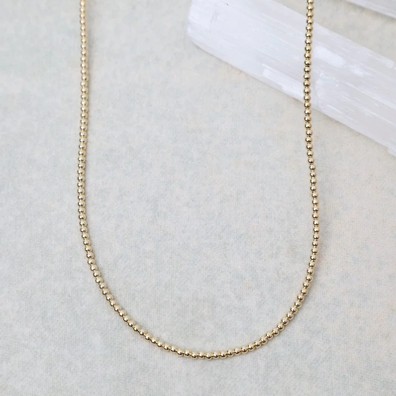 2mm Gold Filled Bead Choker Necklace