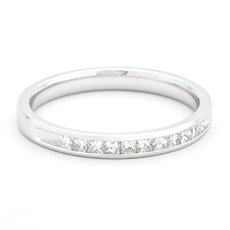 Channel Set Diamond Wedding Ring in 14K White Gold (0.10ctw)