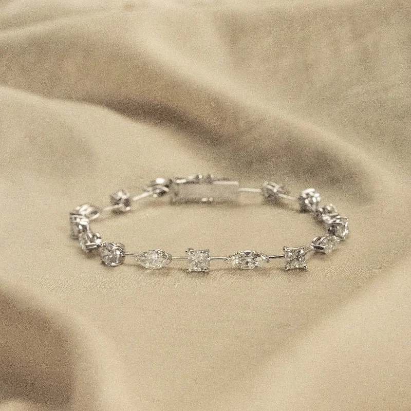 8.51 Carat Mixed Fancy Cut Diamond Bracelet