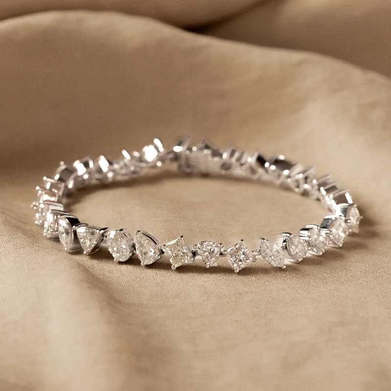 9.41 Carat Total Weight Fancy Shape Diamond Bracelet