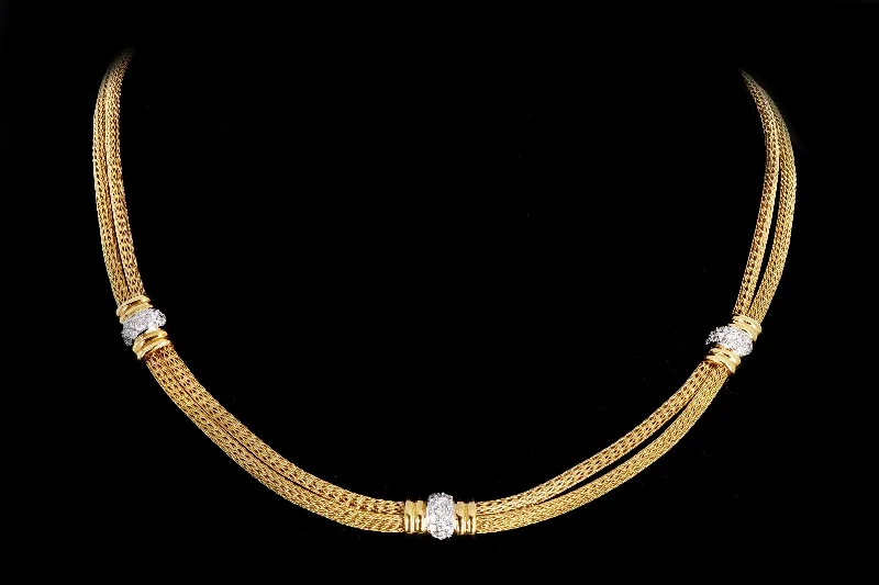 Modern 18K Gold .50 Carat Round Brilliant Diamond Necklace