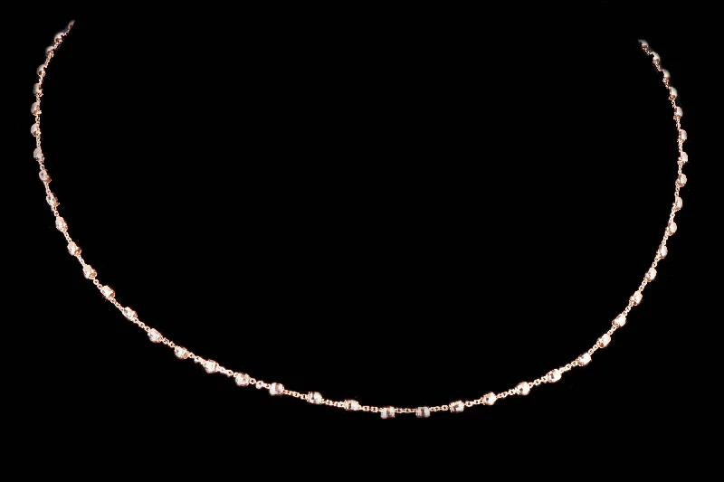 14K White, Yellow or Rose Gold Diamond Cut Beaded Necklace