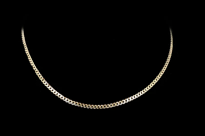 New 14K Yellow Gold Curb Link Chain Necklace