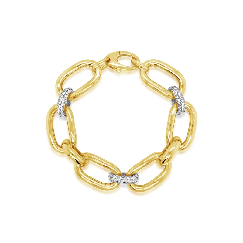 Alternating Diamond Linked Bracelet