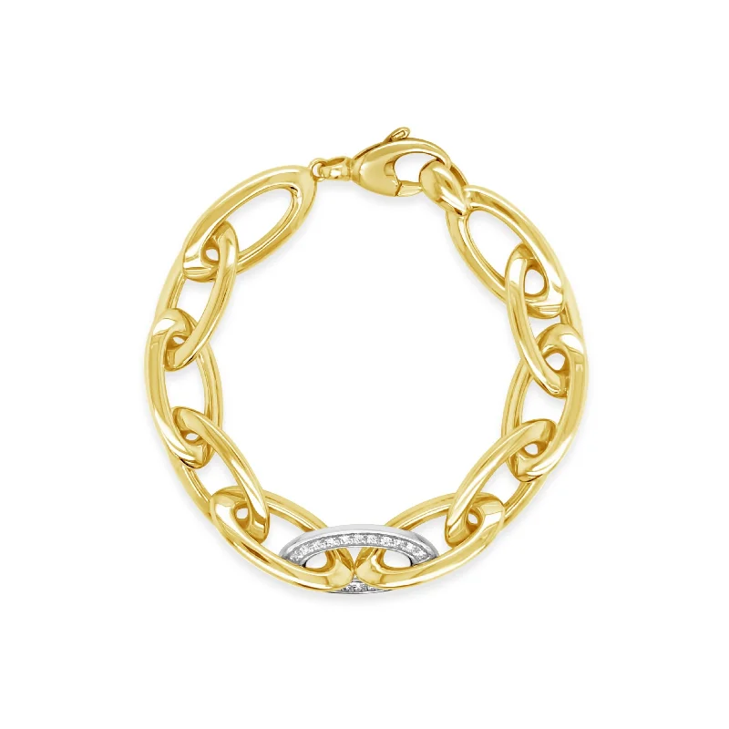 Diamond Oval Link Bracelet