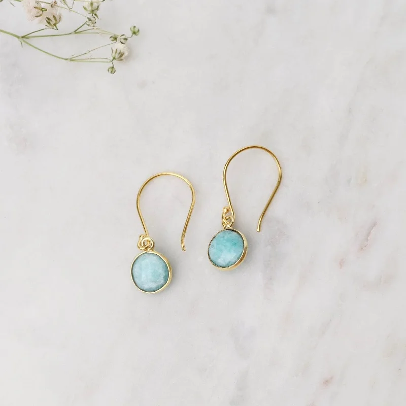 8mm Amazonite Drop Earrings