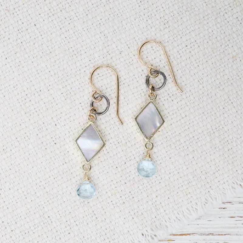 Diamond Pearl Drop Earrings