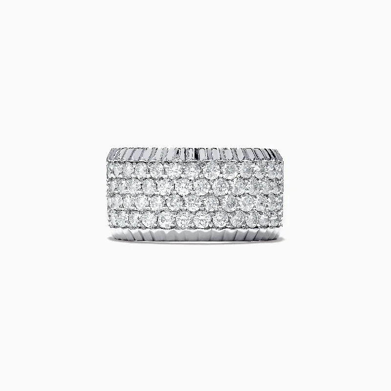 14K White Gold Diamond Pave Ring, 1.47 TCW