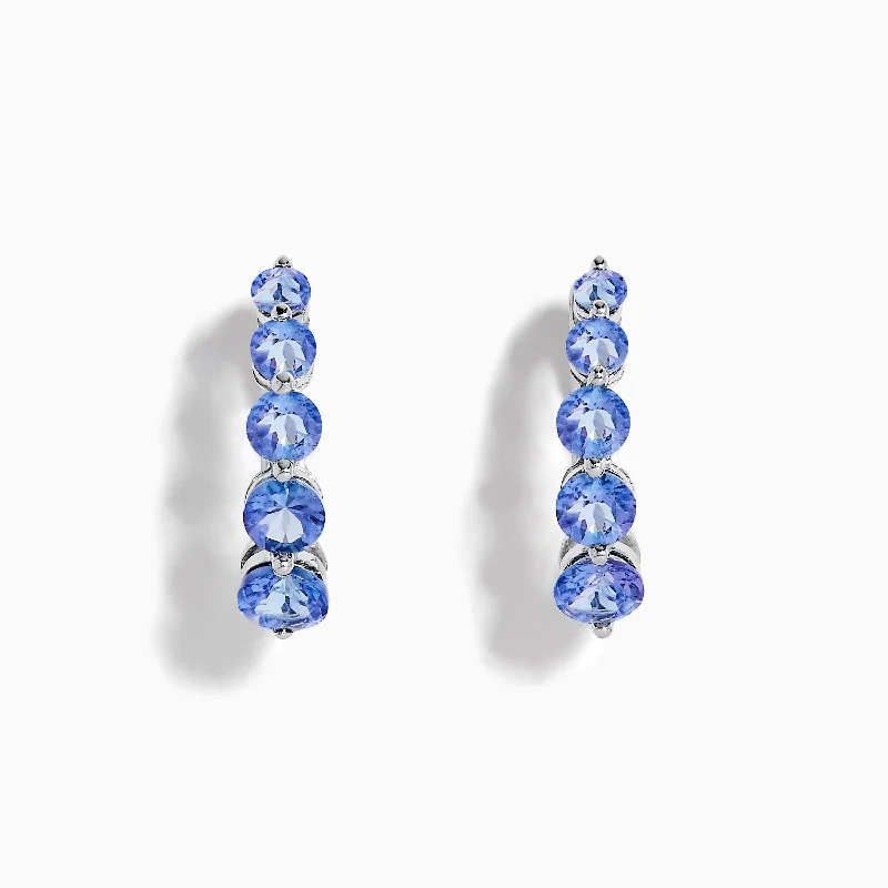 Nahla Siri Sterling Silver Tanzanite Hoop Earrings