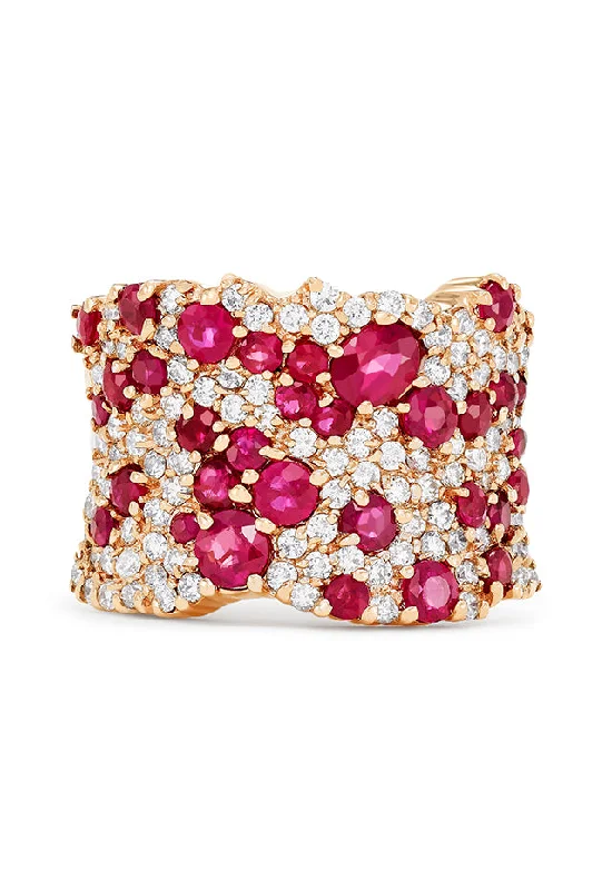 Ruby Royale 14K Rose Gold Ruby and Diamond Ring, 3.86 TCW