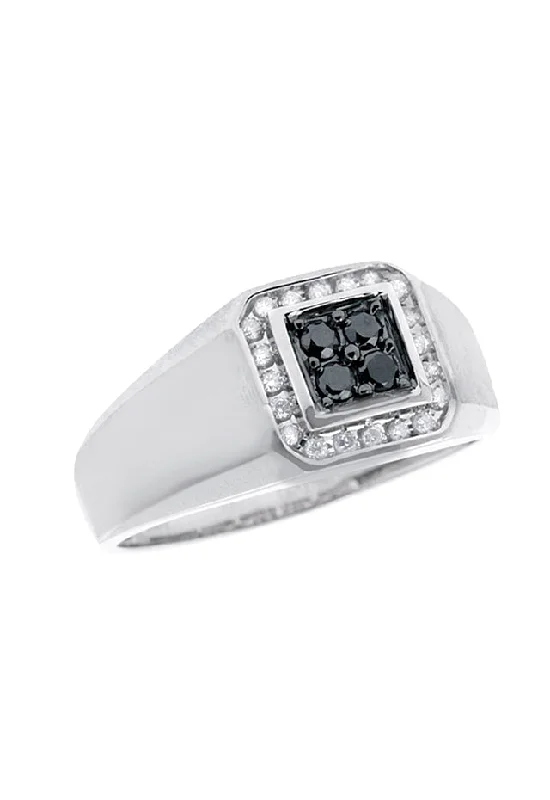 Men's Black Diamond Ring, .32 TCW