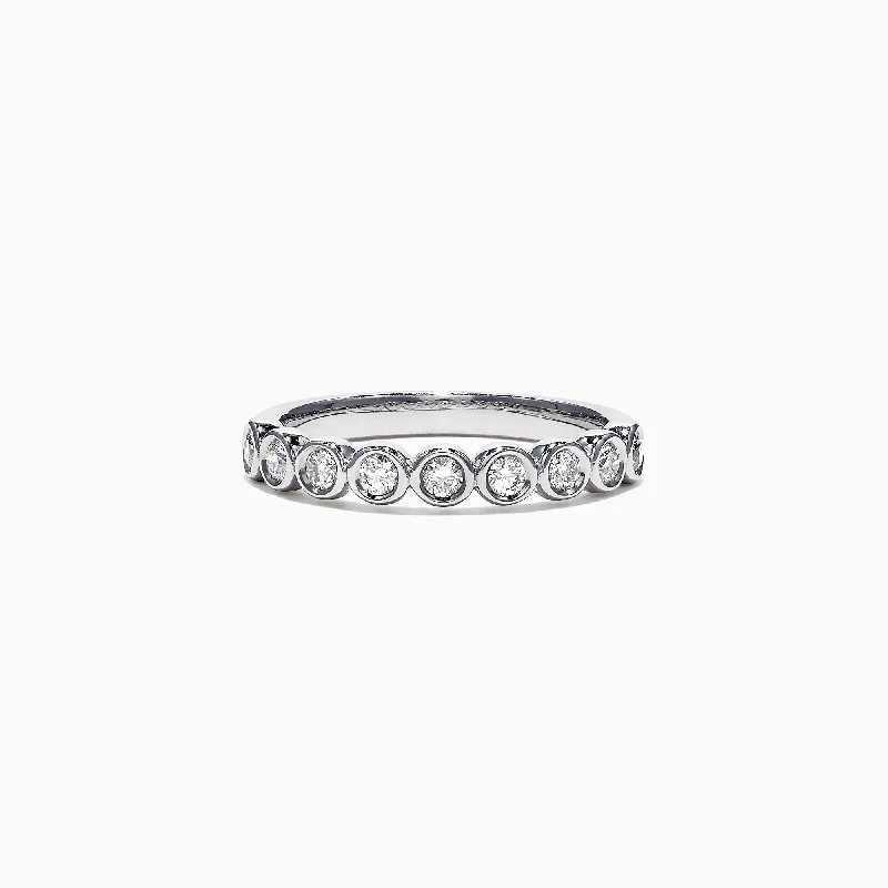 Pave Classica 14K White Gold Diamond Bezel Set Ring, 0.35 TCW