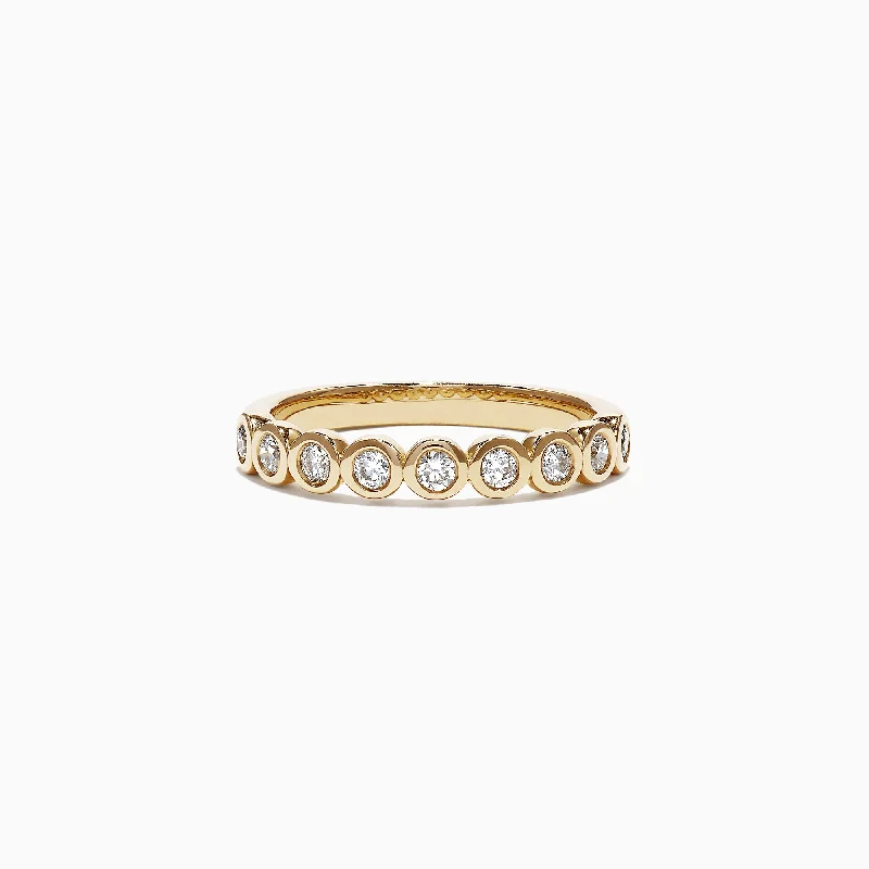 Pave Classica 14K Yellow Gold Bezel Set Diamond Band, 0.35 TCW