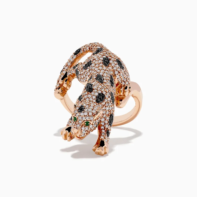 Signature 14K Rose Gold Diamond and Emerald Ring, 1.52 TCW