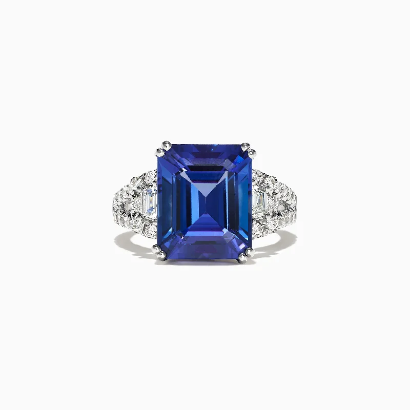 Limited Edition 18K White Gold Tanzanite Diamond Ring, 8.22 TCW