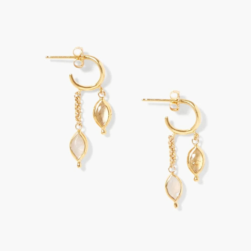 Indira Drop Earrings Moonstone Mix