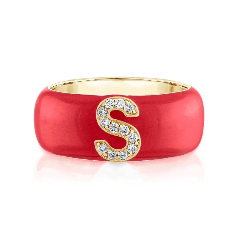 Enamel and Diamond Initial Cigar Band