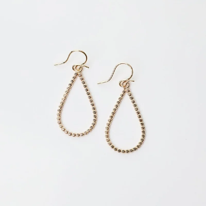 Gold Filled Smashed Bead Teardrop Earrings