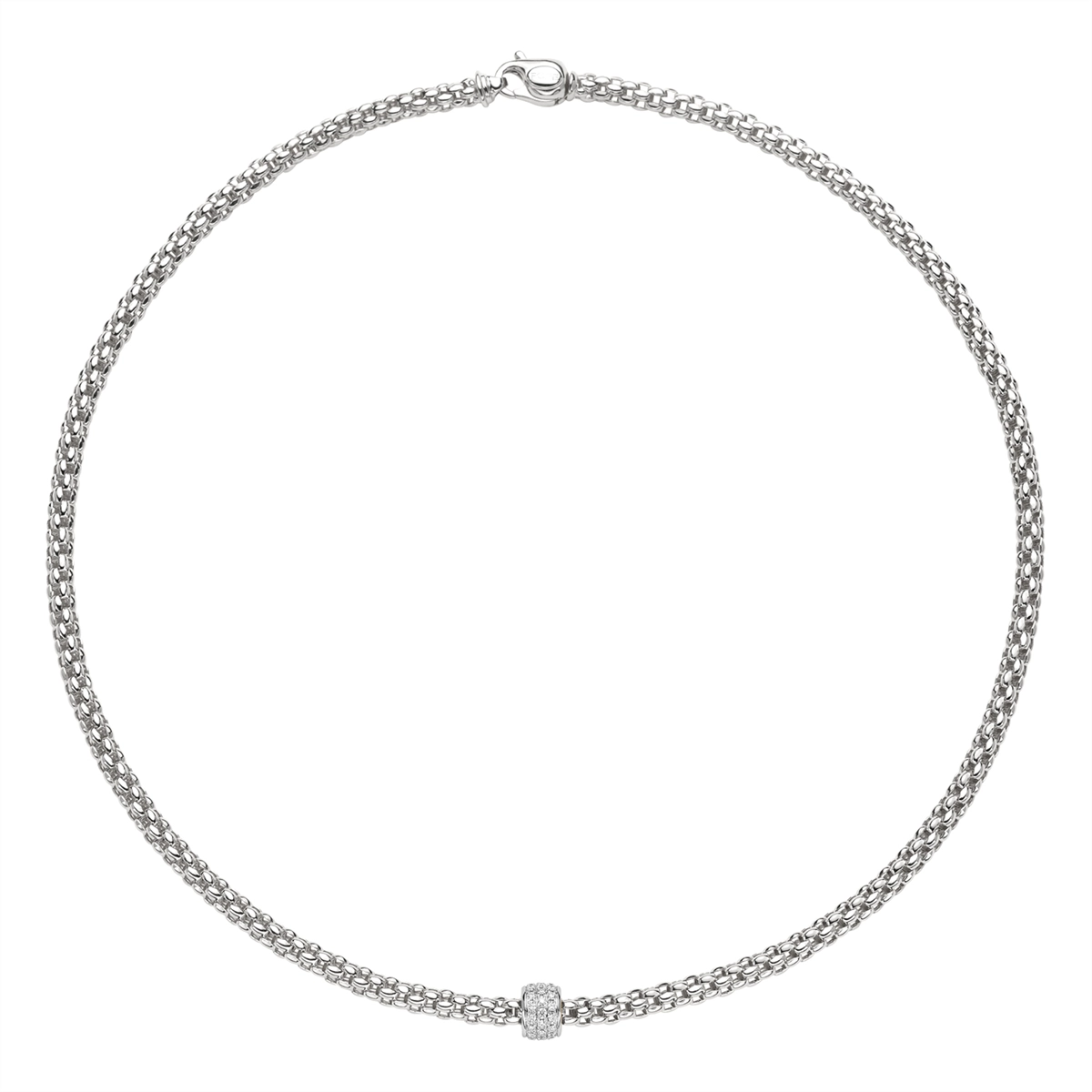 Fope 18K White Gold Solo Collection Diamond Necklace, 17 inch