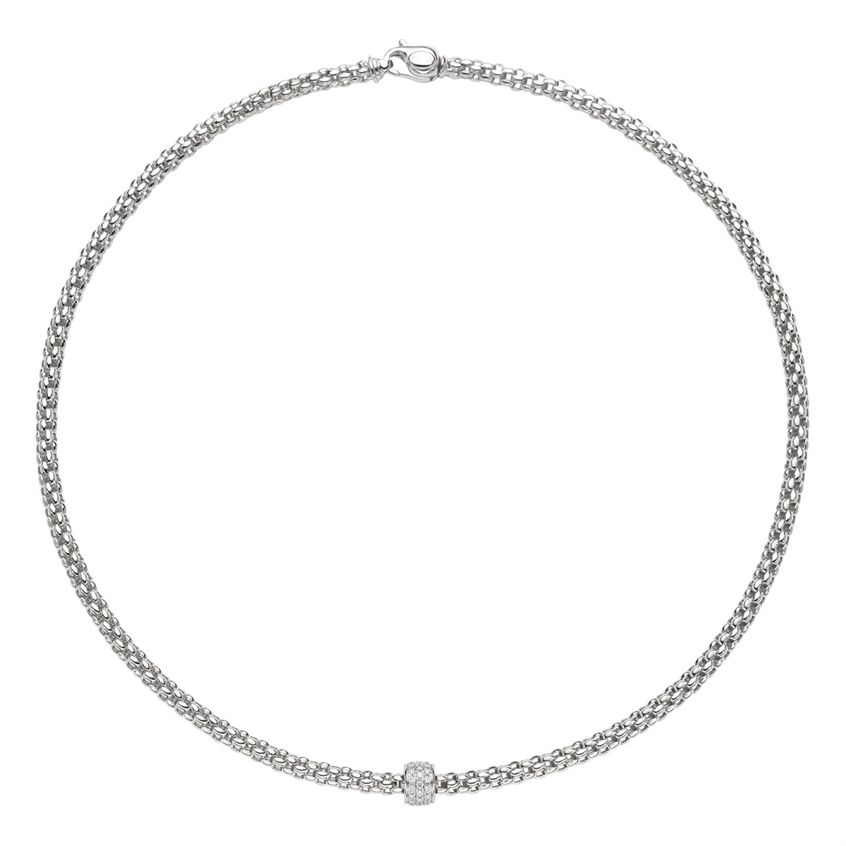 Fope 18K White Gold Solo Collection Diamond Necklace, 18 inch