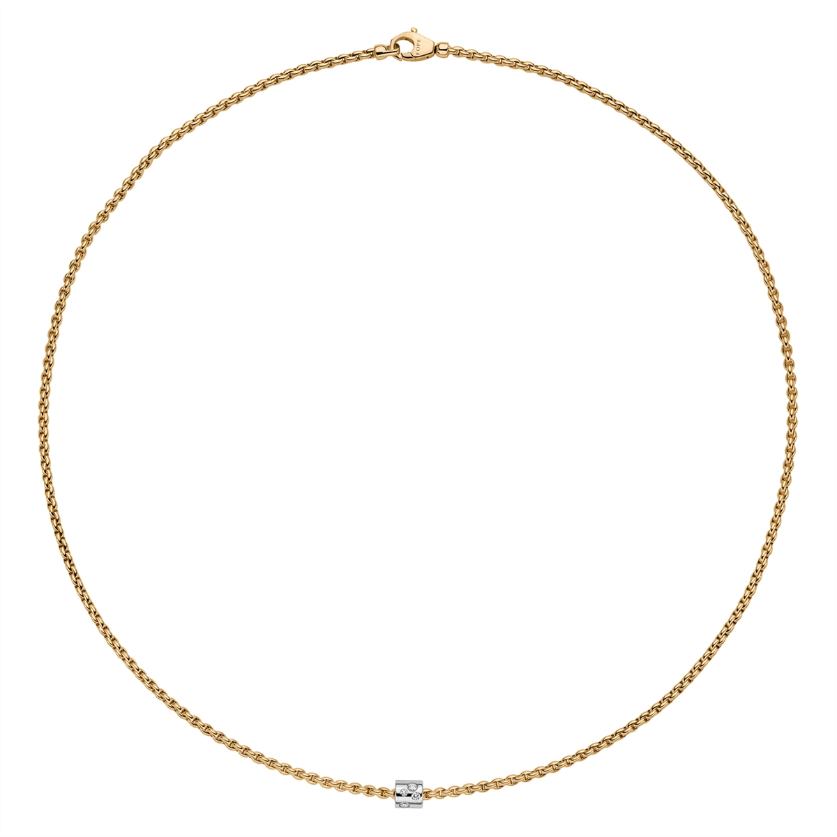 Fope 18K Yellow and White Gold Aria Collection Diamond Necklace, 17 inch