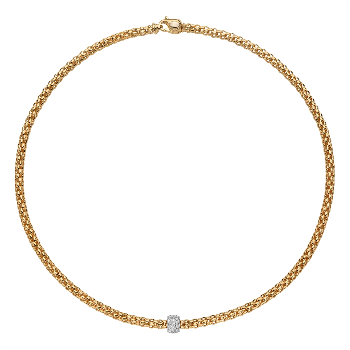 FOPE 18K Yellow Gold Solo Collection Diamond Necklace, 17 inch